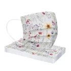 Одноразовая Нетканая маска для лица, 3 слоя, с цветочным принтом, 1020304050100 шт.