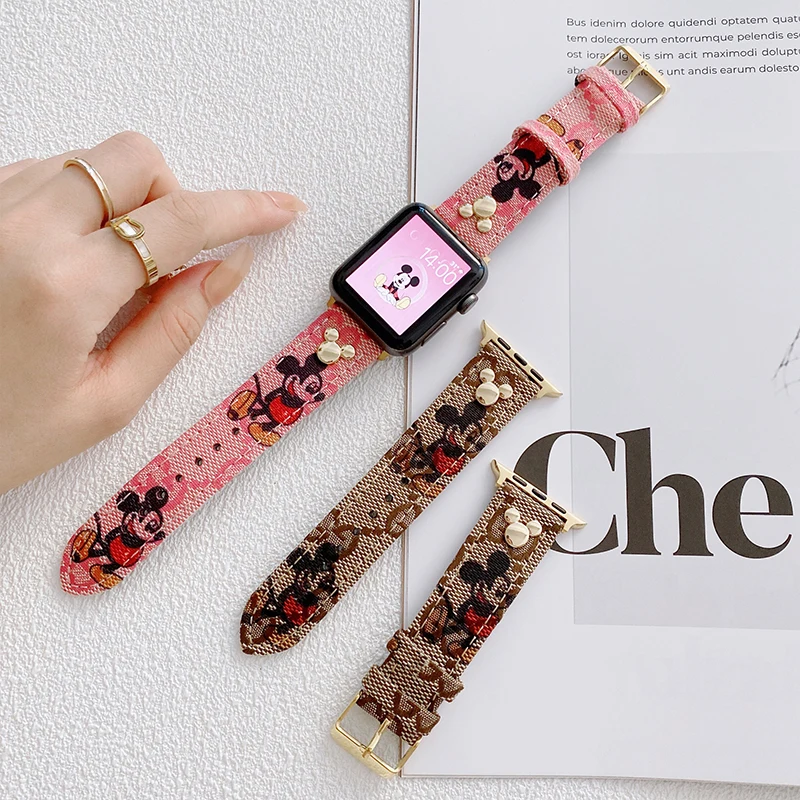 Ремешок для часов Apple Watch с Диснеем Микки Маусом сменный Браслет из роскошного
