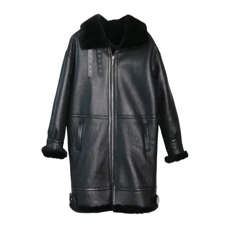 Женское длинное меховое пальто зимнее из натуральной овечьей шерсти 2020 | Женская