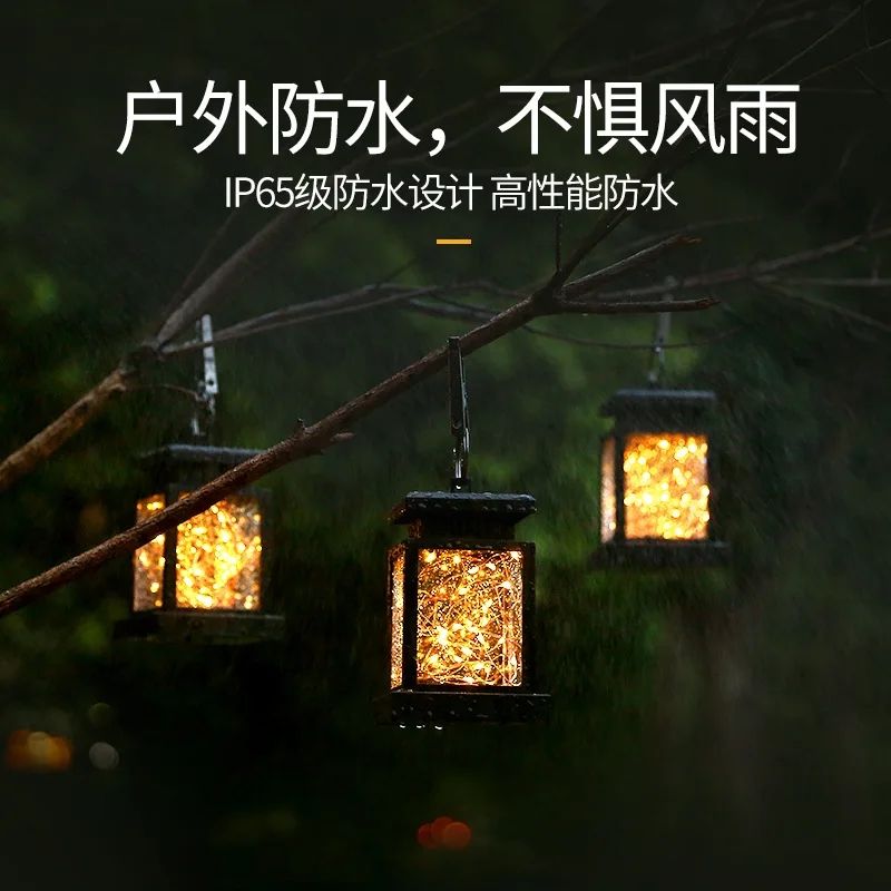 Уличная люстра на солнечной батарее садовое украшение для двора светодиодный