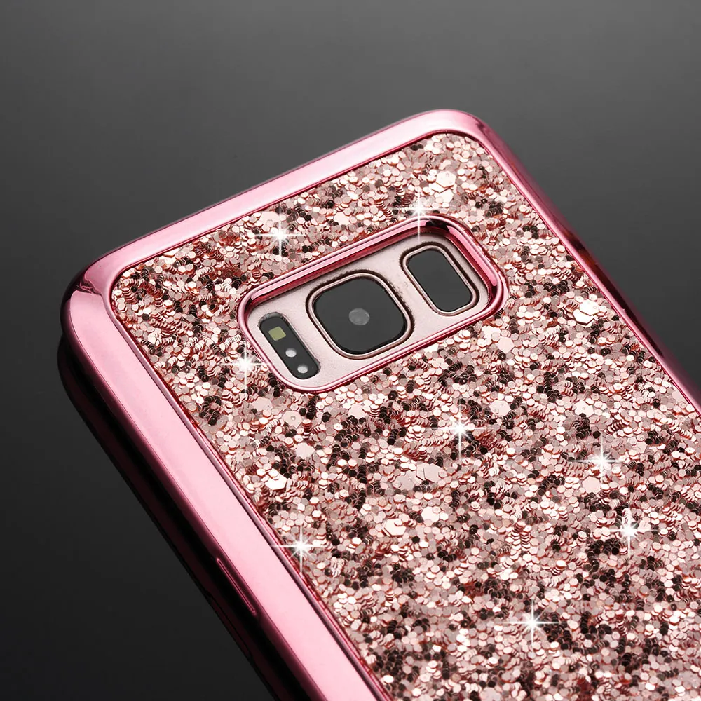 Красивый блестящий гальванический блеск Чехол для телефона samsung Galaxy S7 edge S8 Plus