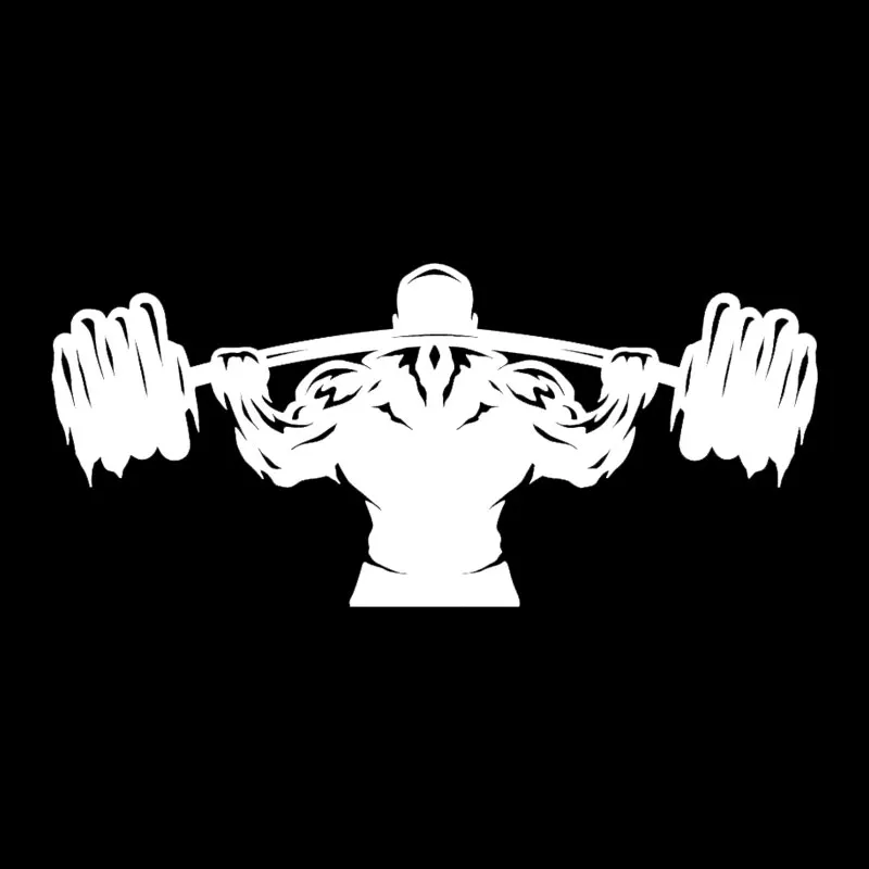

Car Personality Sports Men's Weightlifter Barbell Car Shape Creative Decoration Pvc Car Sticker Black/silver ZWW-0038,18.cm*8.cm