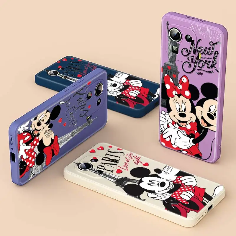 

Pink Mickey Mouse London Liquid Silicone TPU For Xiaomi 11 Ultra 10T 10S 10i 10 9 11T 11i 9SE 8SE Pro Lite 5G Phone Case