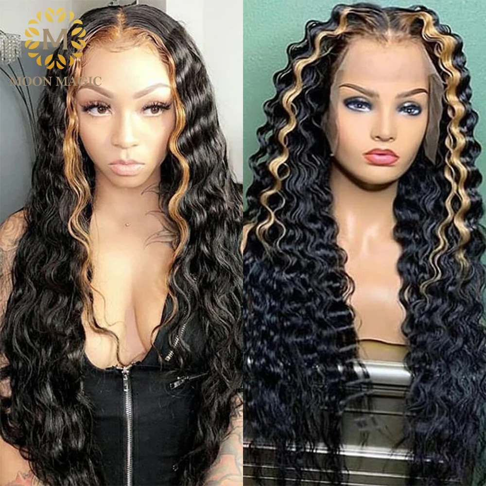 Парик с глубокой волной 150 плотность цвет волос 1B/30 парики из человеческих на