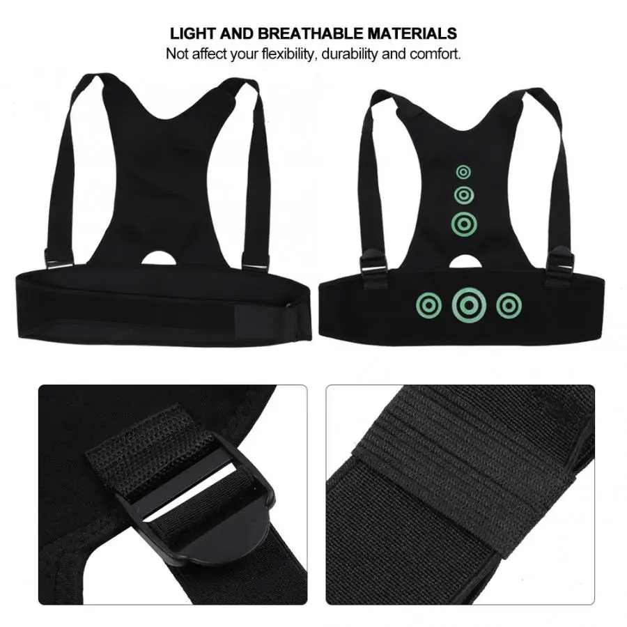 

Magnetic Therapy Posture Corrector Adjustable Humpback Correction Belt Back Shoulder Spine Support Belt Protector Waist Trainer