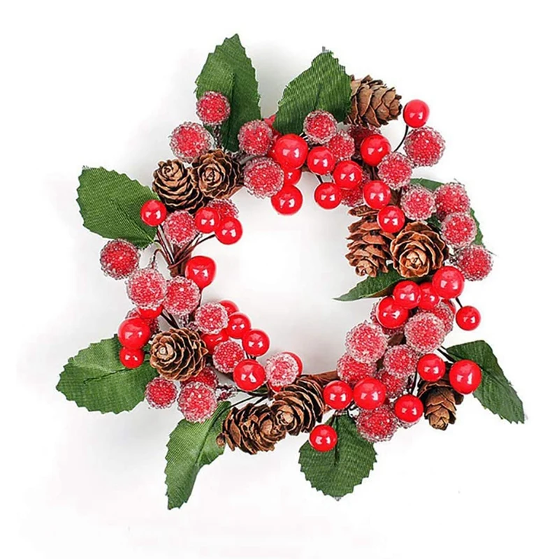 Рождественские кольца свечи с красными бусинами в 4 упаковках подсвечник для