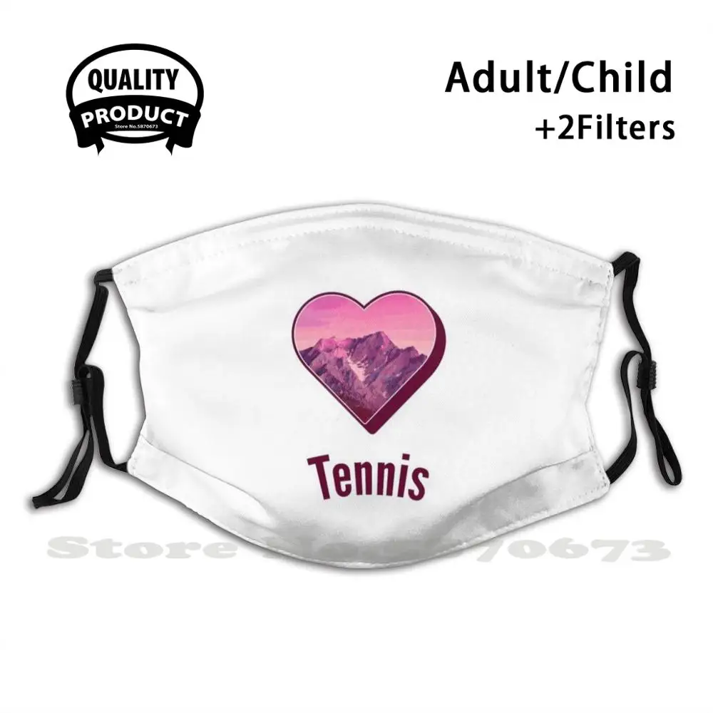 

Теннис сердце Анти-пыль маска для лица с моющимся фильтром многоразовые спортивные теннисные спортивная футболка для занятий теннисом сер...