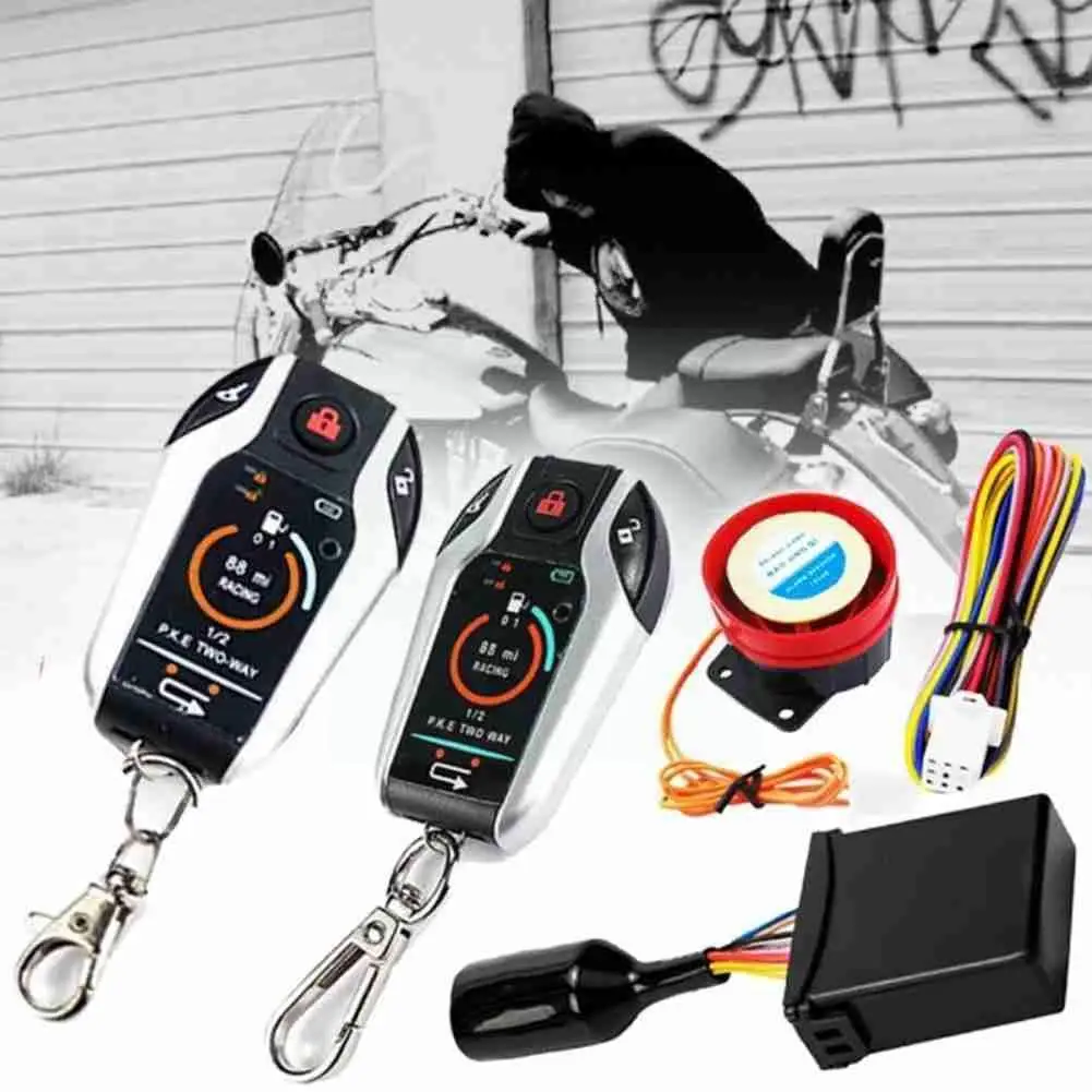 

1set 12V Motorcycle Bike Anti-theft Security Alarm System Motorcycle Control Lock Remote Key Speaker Scooter Shell Automati A6C8