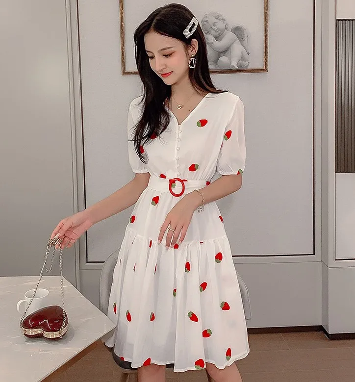 Женское Хлопковое платье с коротким рукавом элегантное приталенное праздничное