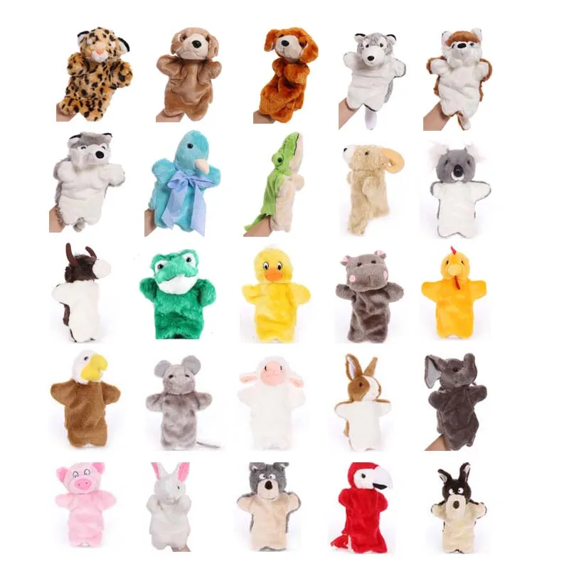 1pcs 25cm Hand Puppet Animal Plush Toys Baby Educational Hand Puppets Cartoon Pretend Telling Story Doll Toy for Kids Children