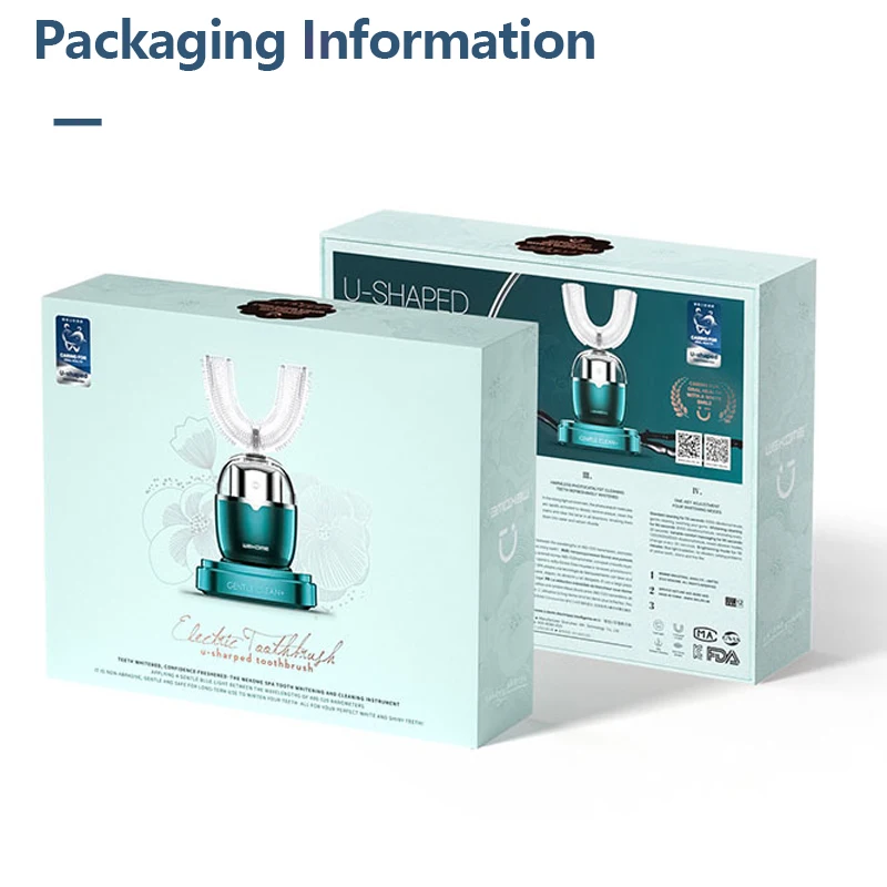 

360 Degrees Intelligent Automatic Sonic Electric Toothbrush Xaomi U shape Tooth Brush Tooth Whitening massage USB Charging base