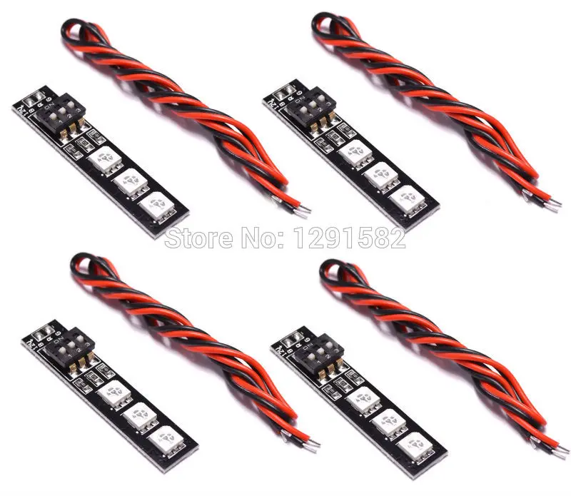 4 шт. RGB 5050 7 цветов 12В/16В 3S светодиодный светильник с переключателем DIP для QAV250 CC3D