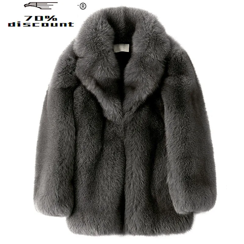 

Men Fur Coat 200% Real Fox Fur Jacket Winter Natural Fur Coat and Jacket New Arrival Manteau Homme Hiver 28289-2 KJ2424