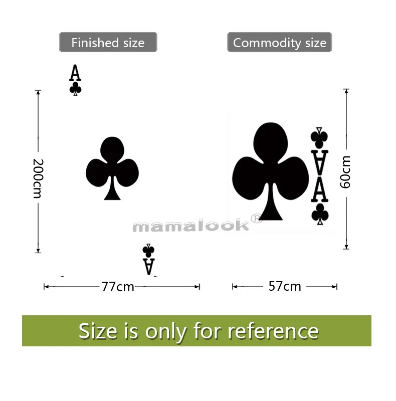 

Creative Playing cards Ace of clubs Door Wall Sticker DIY Bedroom door Art Home Decor Mural Vinyl Wallpaper wall stickers Decals