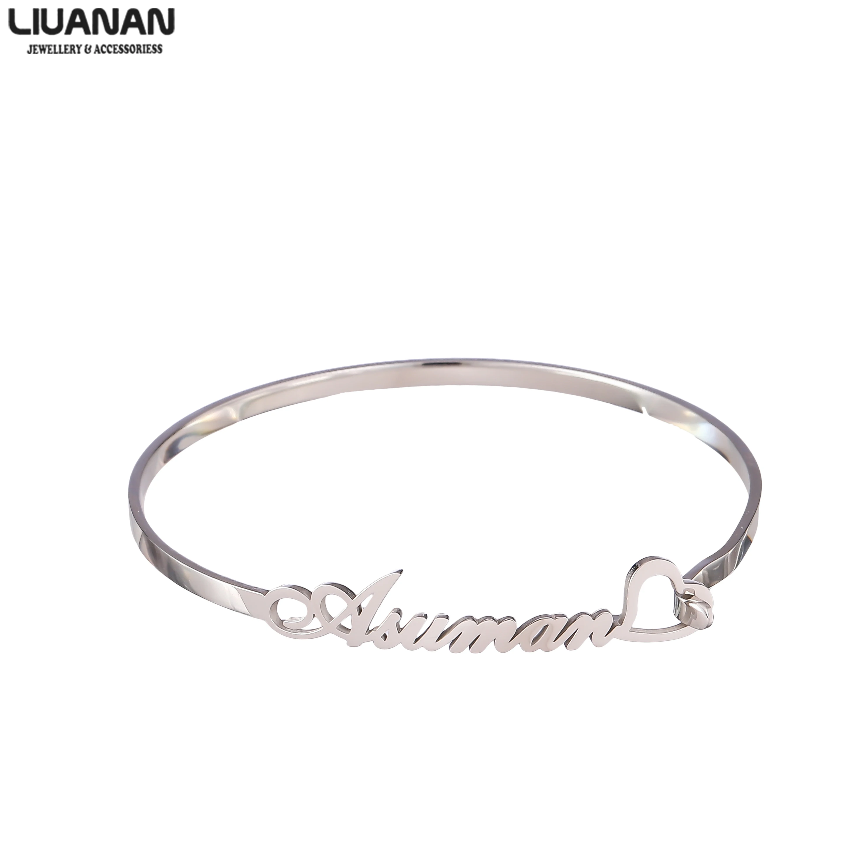 

Customized Letter Name Bracelet Personalized Rose Gold Stainless Steel Christmas Ornaments Gifts for Women