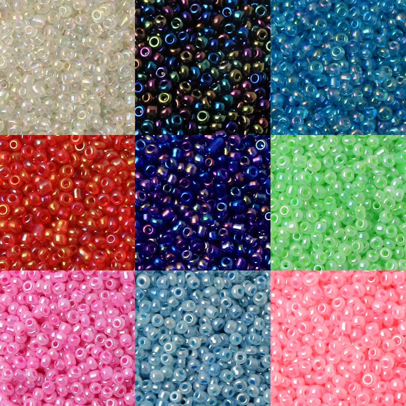 Цветные круглые стеклянные бусины AB с отверстиями для изготовления модных