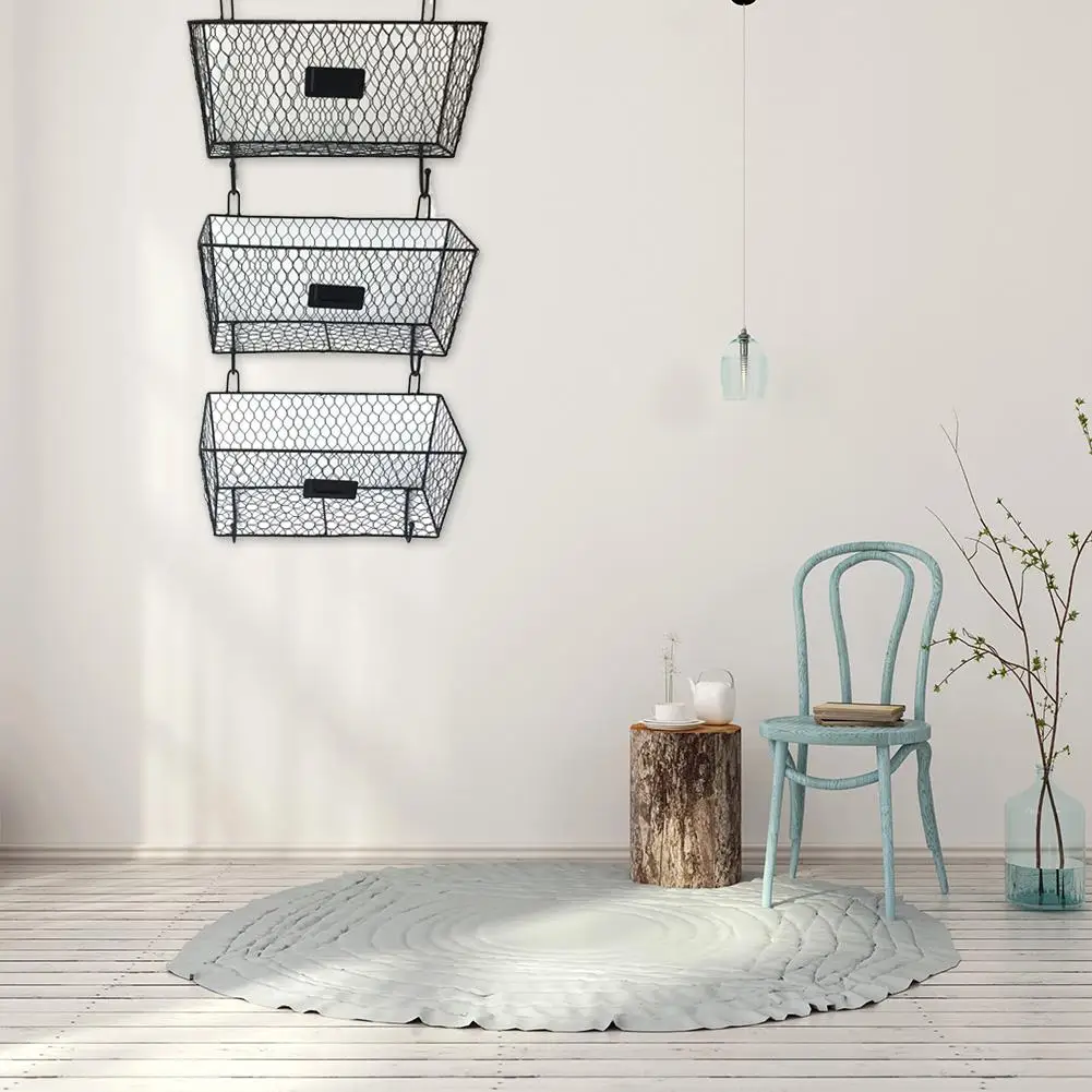 

3pcs Wire Letter Mail Mount Metal Rack Basket Vintage Triple Organizer Toiletries Makeup Organizer for Kitchen Bathroom