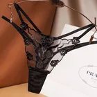 Сексуальные кружевные цветочные стринги, женские трусики с вышивкой, сетчатая пряжа, Прозрачное нижнее белье для молодых женщин и девочек, Лидер продаж, трусики-стринги, стринги