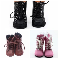 new black color doll pu martin boots high quality pu leather doll shoes 7cm for 18 inch american and 43 new baby dolls toy