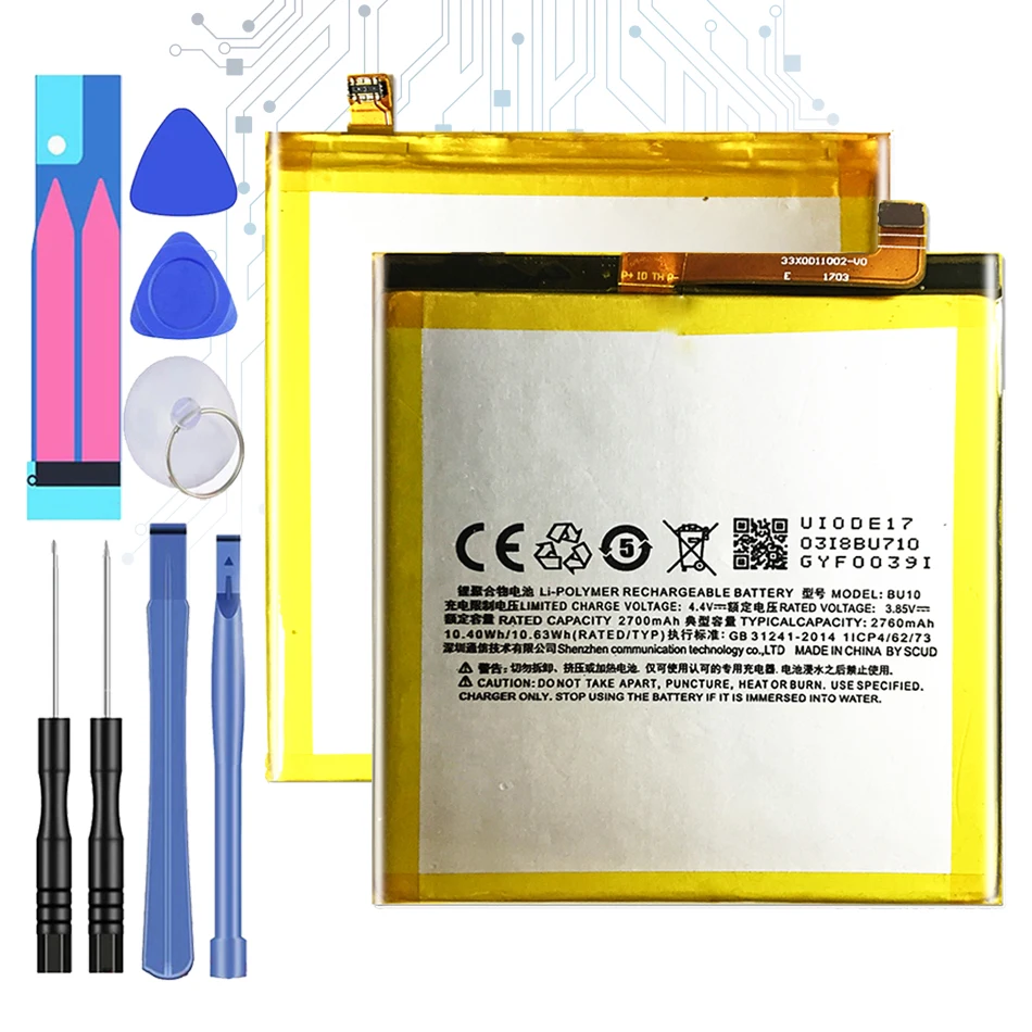 

Сменный аккумулятор BU10 2760 мАч для Meiblue U10, запчасти с трековым кодом