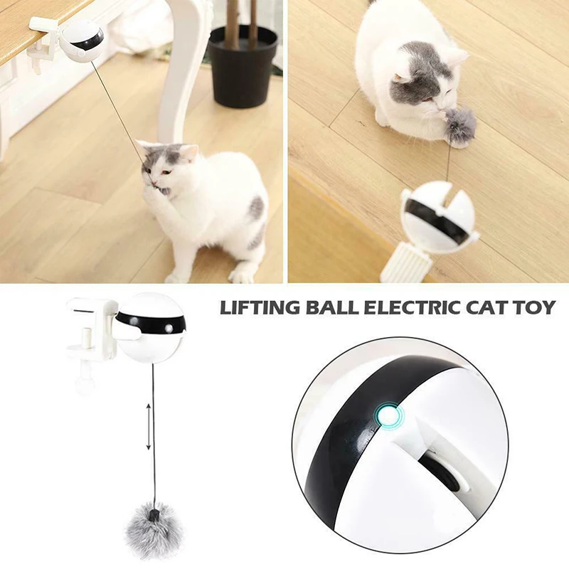 

2019 New Self Playing Cat Toy Cat Teaser Automatic Lifting Electric Ball with Fluffy Ball L5 #4