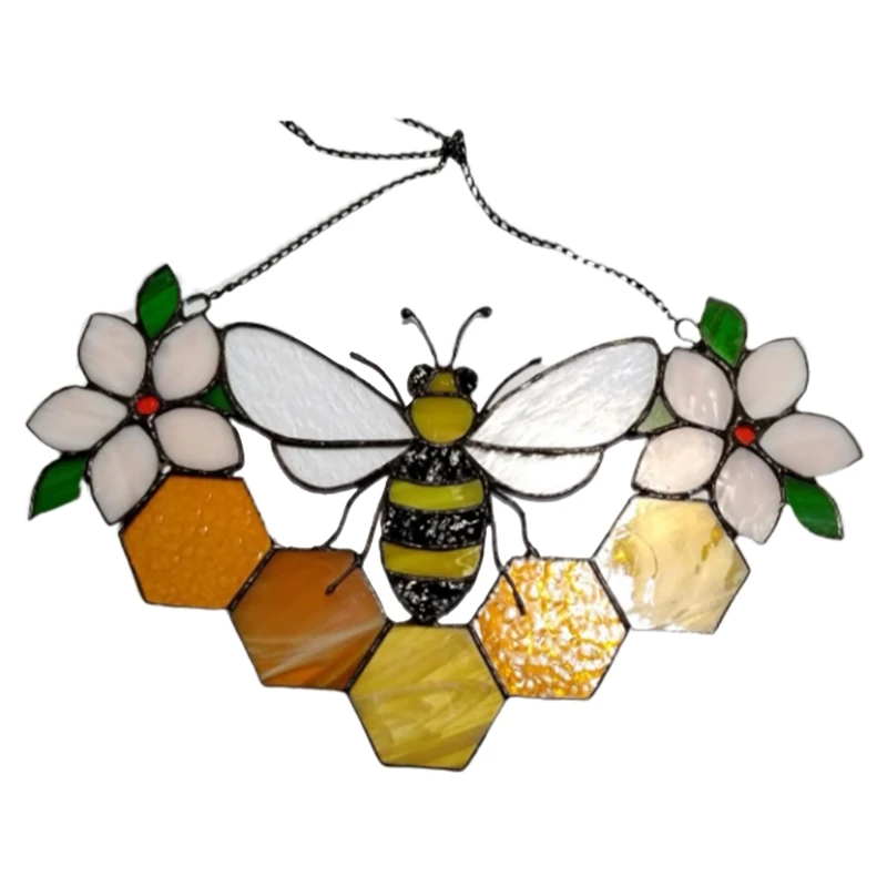 

Bee Flower Door Ornament Pendant Decoration Door Hanging Craft Home Front Door Art Handcrafted Decor Dorm Room Decorate