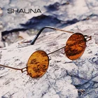 Мужские и женские маленькие круглые очки SHAUNA, винтажные затемненные солнцезащитные очки в стиле ретро с прозрачными красными линзами