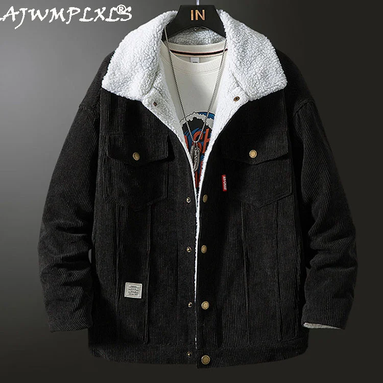 

2021 Winter Jacket Men Loose Fashion Thick Warm Corduroy Mens Jackets and Coats Fleece Jackets Men 4XL 5XL