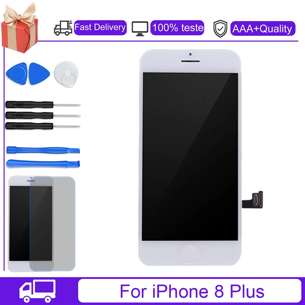 AAA +++ 100% ЖК-дисплей без битых пикселей для iPhone 8 Plus с идеальным 3D сенсорным экраном