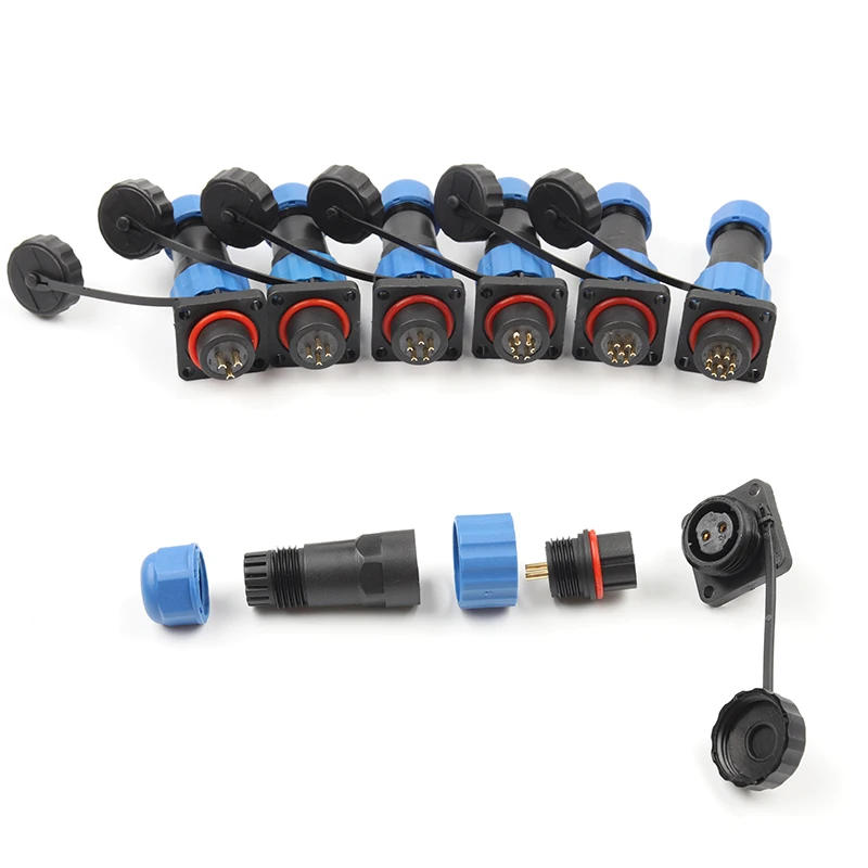 SP16 квадратный тип IP68 Водонепроницаемый Кабельный разъем и розетка 2 3 4 5 6 7 9