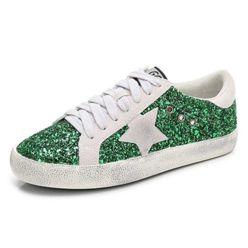 

Ladies Dirty Shoes Sequined Stars White Shoes All-match Fashion Flat Shoes Casual New 2021 Spring Women's Shoes