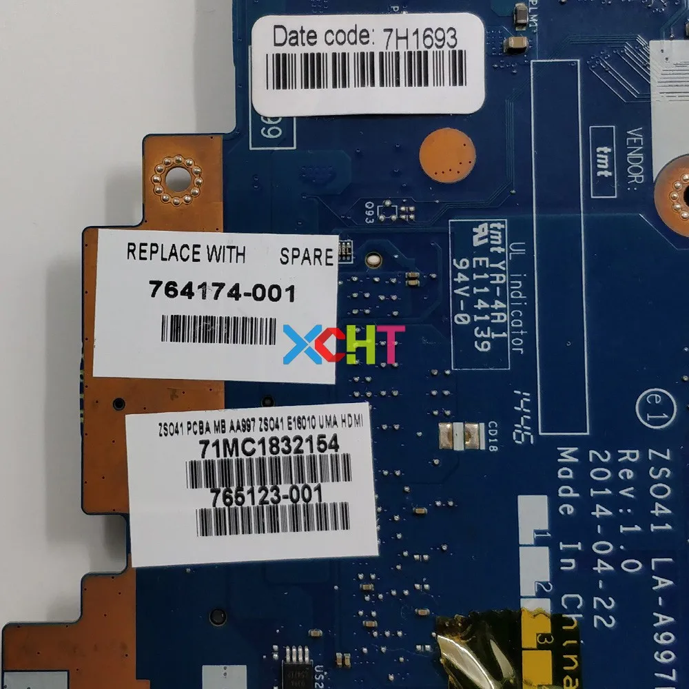 764174-001 764174-501 764174-601 ZSO41 LA-A997P w E1-6010 CPU for HP 14-G Series 245 G3 PC Laptop Motherboard Mainboard Tested |