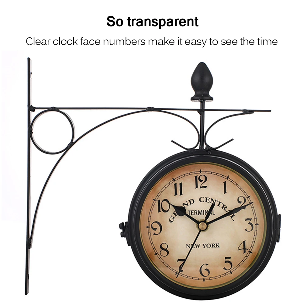 Настенные часы в европейском стиле подвесные металлические винтажные круглые