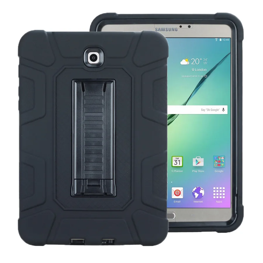 New Heavy Duty Armor Case for Samsung Galaxy Tab S2 8.0 inch SM-T710 T715 T713 Kickstand Shockproof Protective case +film+pen