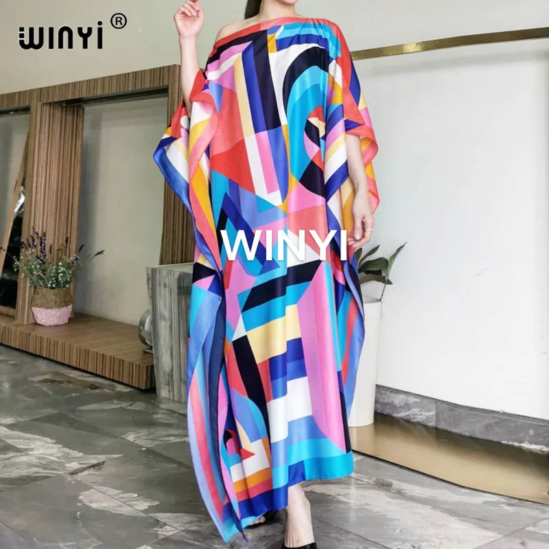 WINYI печатные платья для женщин 2021 модный дизайн свободные кофточки со свободными