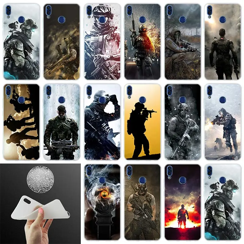 Силиконовый чехол-накладка для телефона в армейском стиле i am soldier Huawei Honor 10i 9i Lite 8a