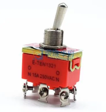 10 шт., встроенный 2-позиционный 6-контактный переключатель, 15 А 250 В переменного тока
