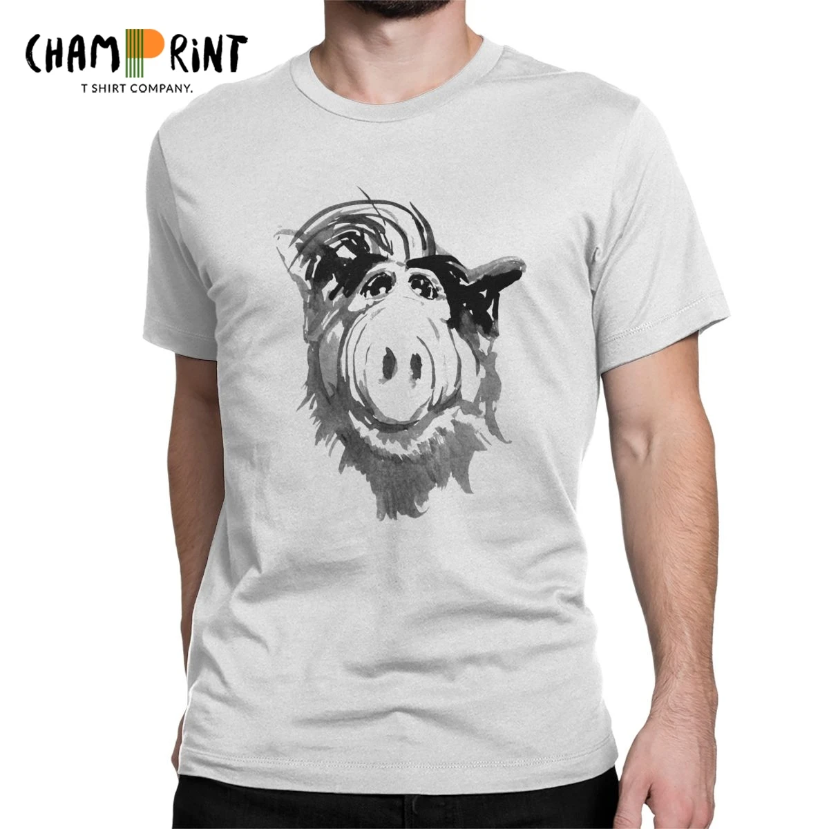 

ALF Melmac 80s Tv Alien Gordon Shumway Men T Shirts Vintage Tee Shirt Round Neck T-Shirts Pure Cotton Birthday Gift Tops