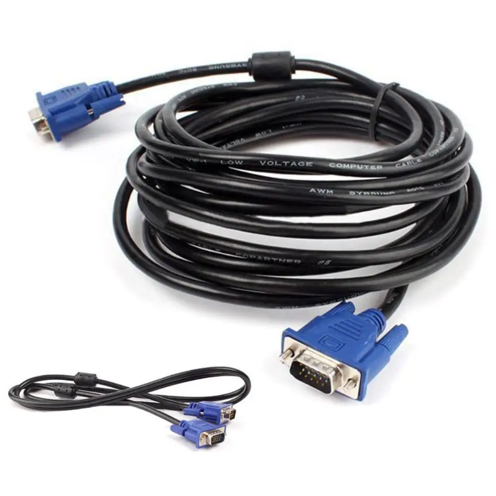 Кабели VGA 1,5/3/5/10 м, VGA 15-контактный Удлинительный кабель «штырь-штырь» для проектора ноутбука HDTV
