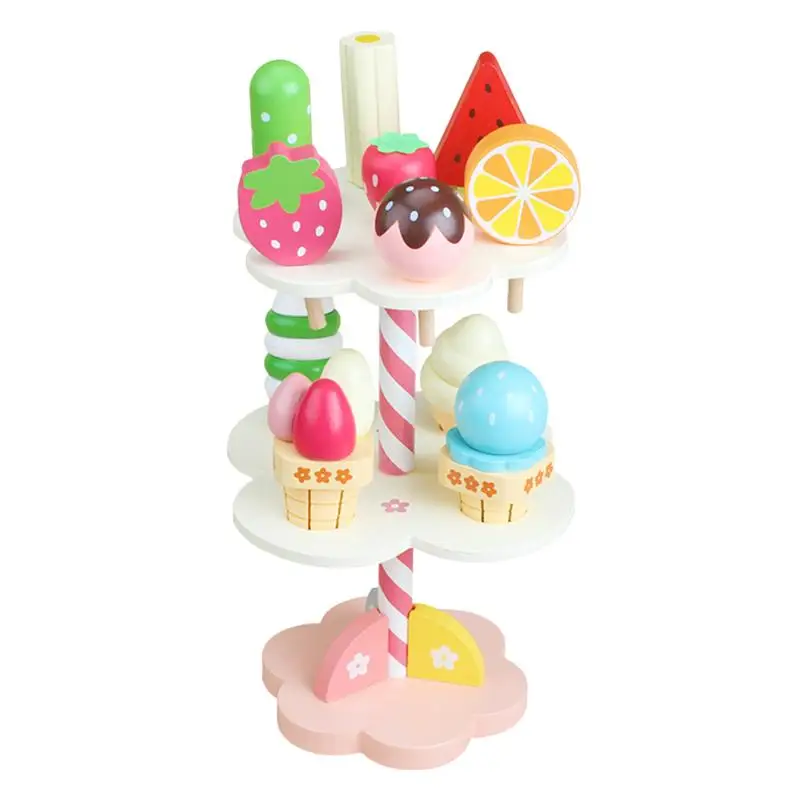 

Toddler Wooden Sensorial Montessori Set Ice Cream Educational Toys Box Board Puzzles Teaching Wood Game and Toys Preschool