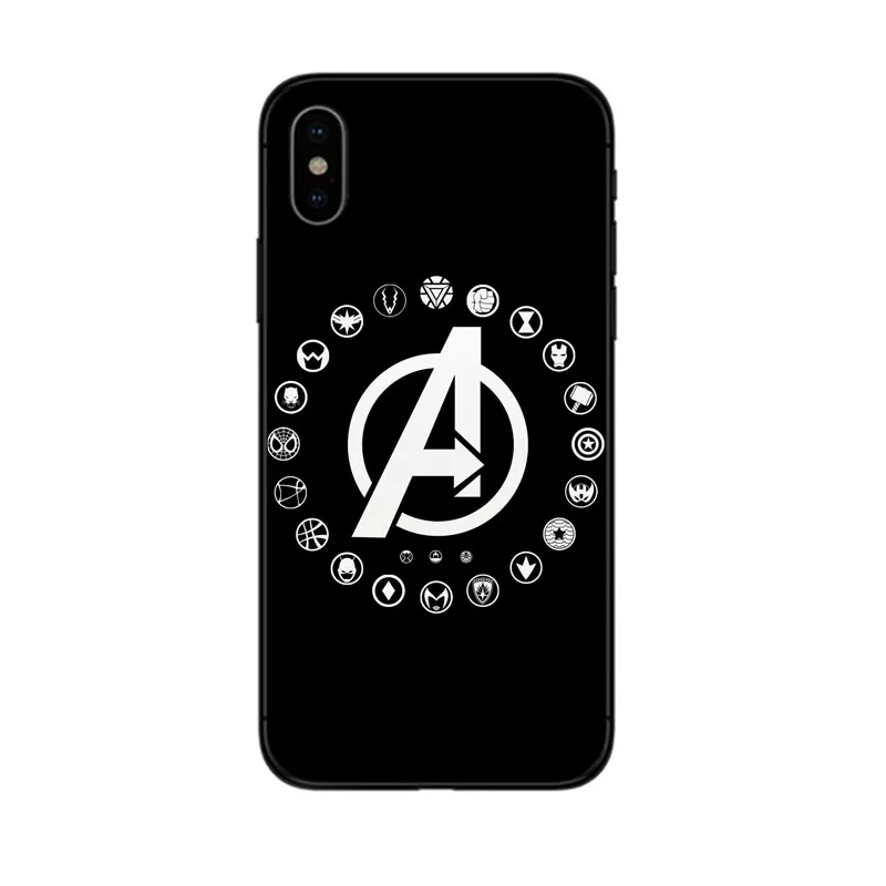 Чехол для телефона Marvel Avengers Shield из черного силикона apple iphone 5 6 5s X 7 8 6S PLUS SE XR XS MAX