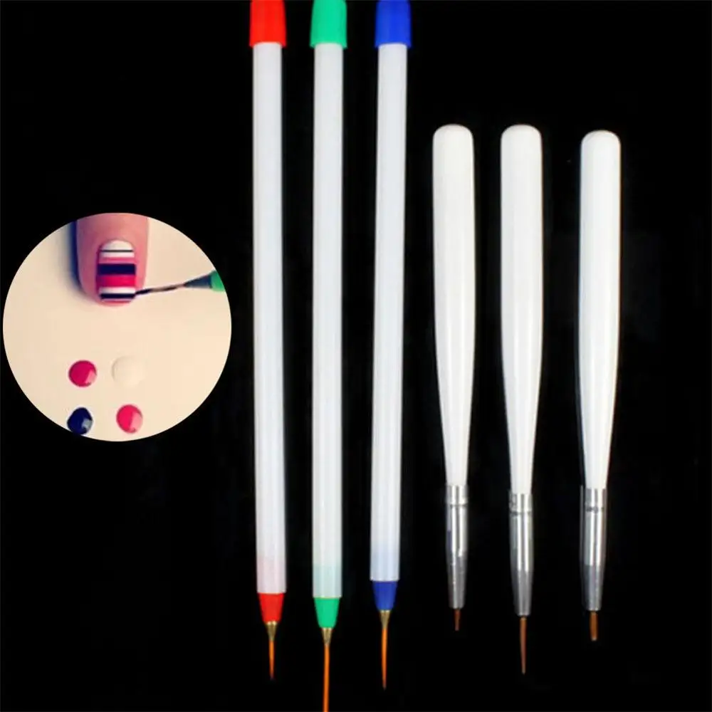 

6PCs/Set Acrylic French Nail Art Pen Brush Pencil Drawing Pen Dotting Tools Kit Plastic Nail Paint Painting Striping Brush