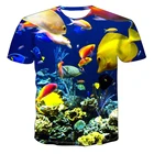 Мужские и женские футболки с 3D принтом модная и интересная повседневная одежда с рисунком рыбыфутболка унисекс футболка уличный Топ