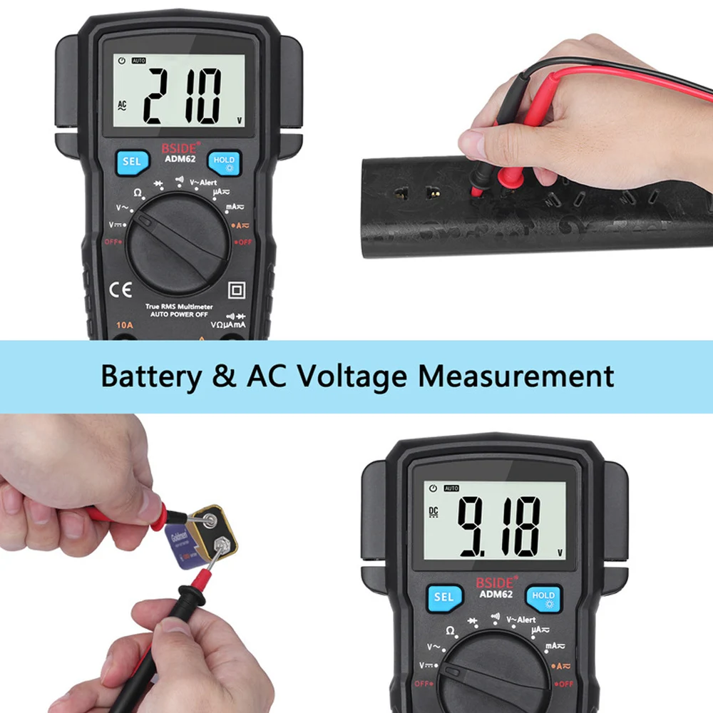 Mini Automotive Range 6000 Counts RMS Ammeter Voltmeter Ohm Tester Multimeter true rms AC / DC Current Voltage | Инструменты
