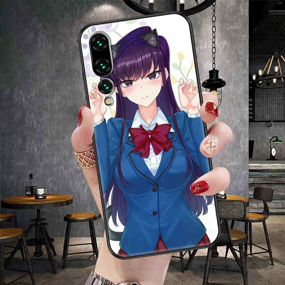 Чехол для телефона Huawei P Mate P10 P20 P30 P40 10 20 Smart Z Pro Lite 2019 с аниме Komi Can Communicate черный