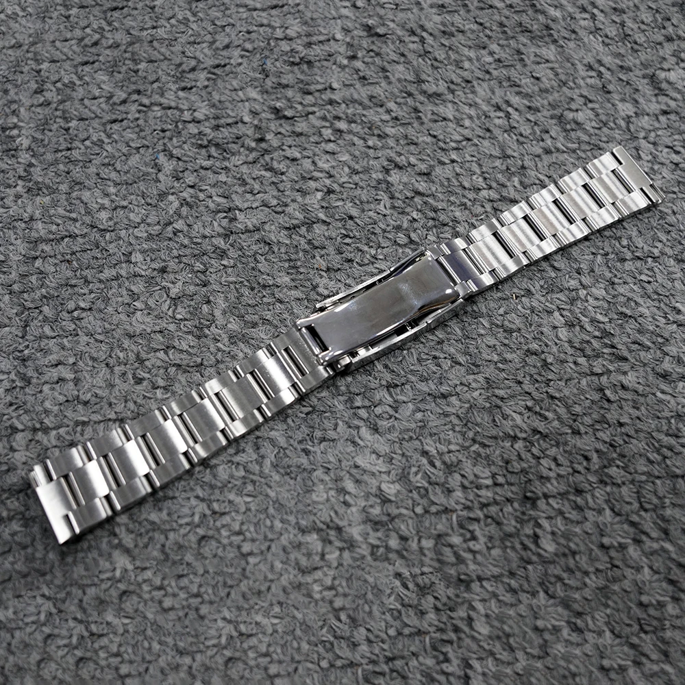 Rolamy 20 22mm Silver Middle Polish Steel Replacement Wrist Watch Band Strap Bracelet With Oyster Clasp For Rolex Seiko Tudor