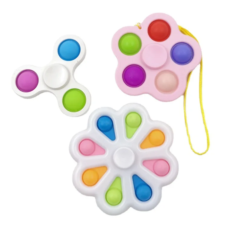 

Pops Bubble Its Fidget Dimple Spinner Anti Stress Relief Anxiety Sensory Toy Finger Push Bubble Fingertip Gyro for Adults Child