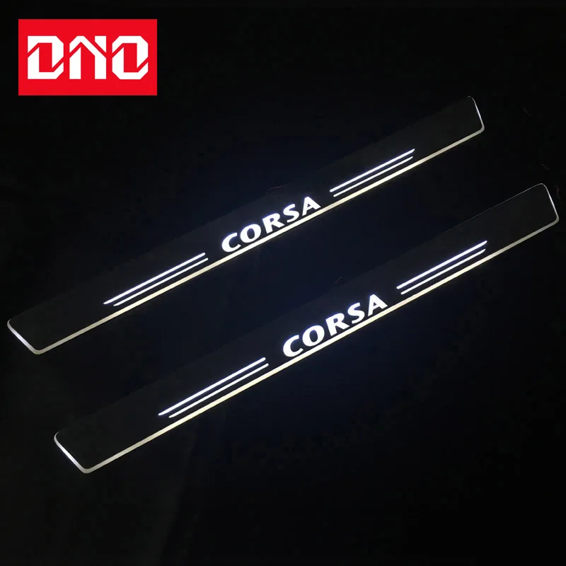 

DNO Trim Pedal LED Car Light For Opel Corsa D E 2006 - 2017 2018 2019 Door Sill Scuff Plate Pathway Moving Acrylic Welcome Lamp