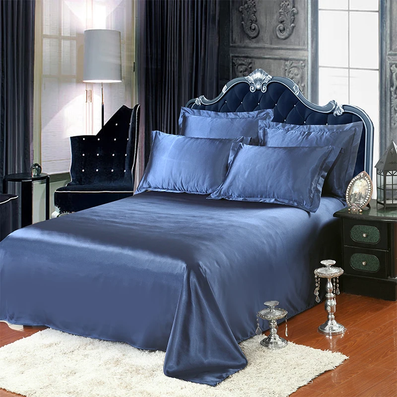 Роскошная атласная шелковая простыня твердый матрас защитная белого и черного