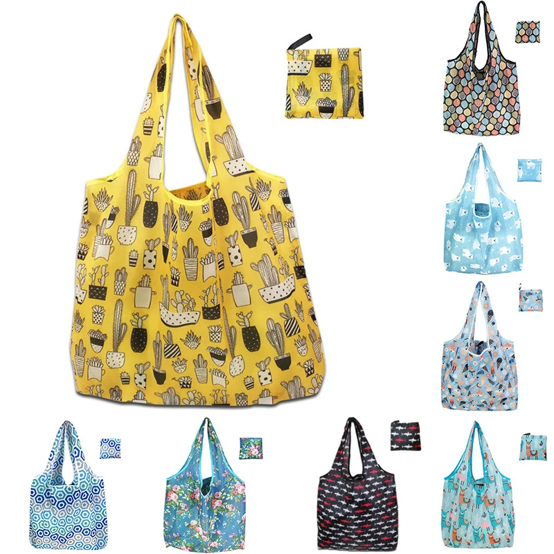 

Fashion Foldable Reusable Eco-friendly Waterproof Shopping Bag Portable Tote Grocery Foldable Storage Bag Shopper Bag